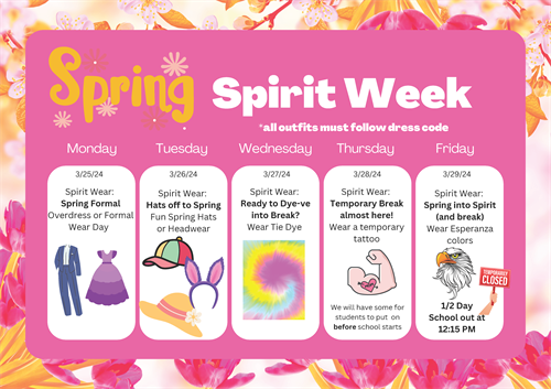 Spring Spirit Week Flyer